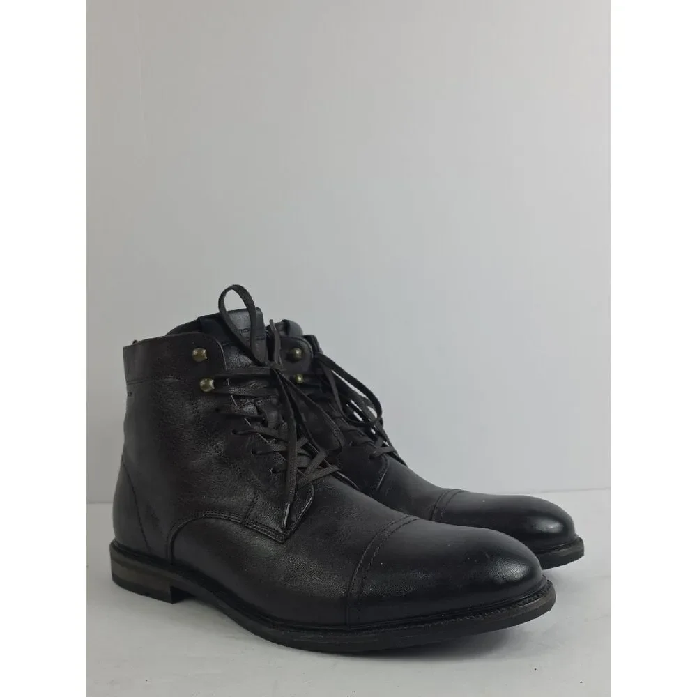 Ambitious Lace Up Leather Cap Toe Men's Ankle Boots Size‎ EU 43. US 10